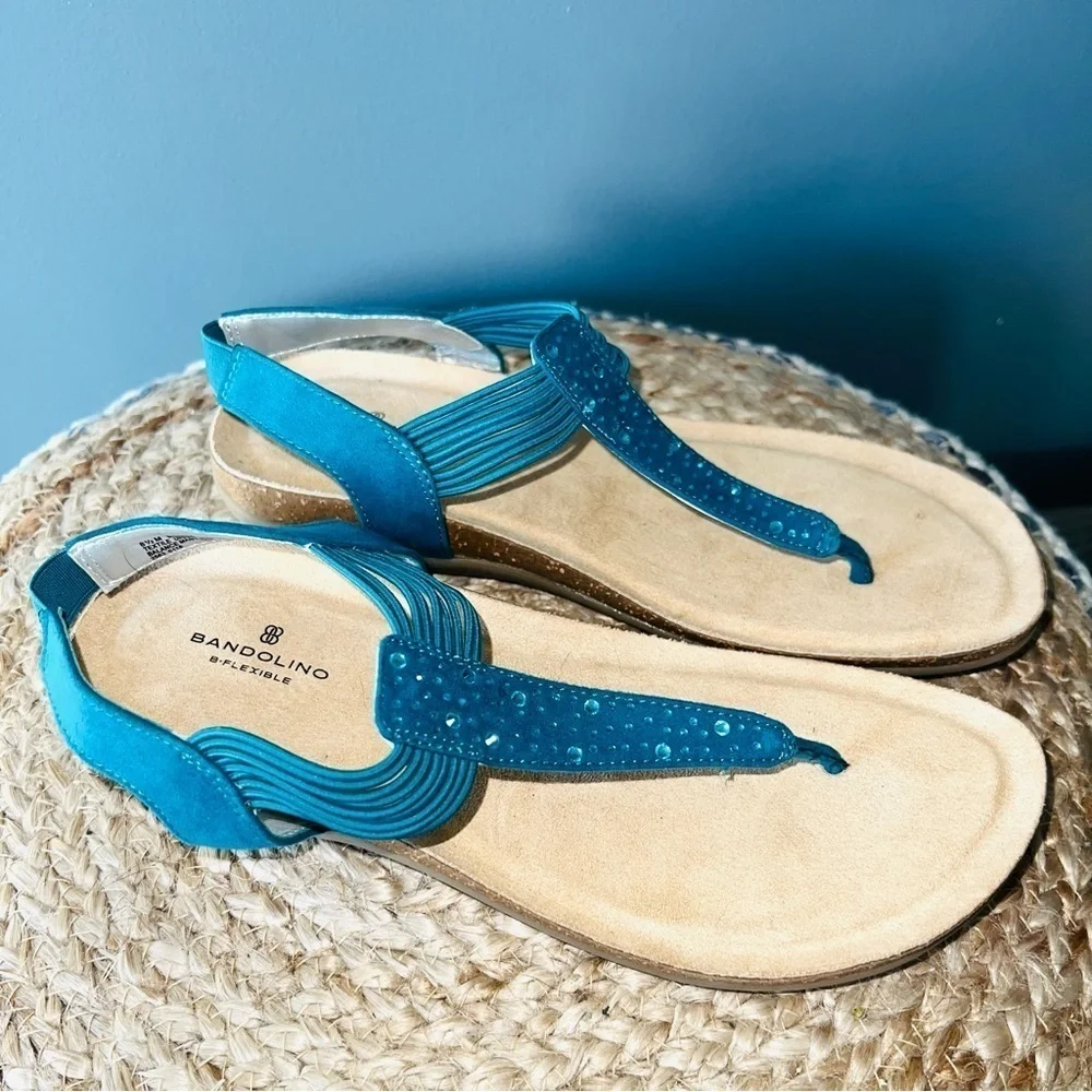 Bandolino Blue Rhinestone Thong Sandal